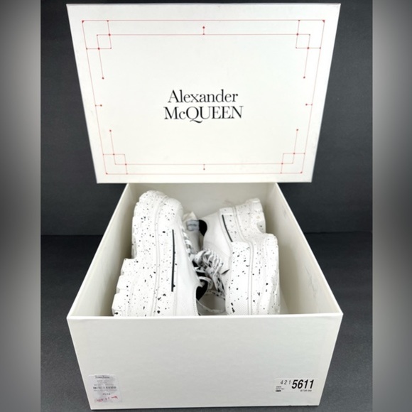 Alexander McQueen Men's Tread Slick Speckled Low-Top Sneakers Size EU 49 - US 16 - Picture 3 of 13